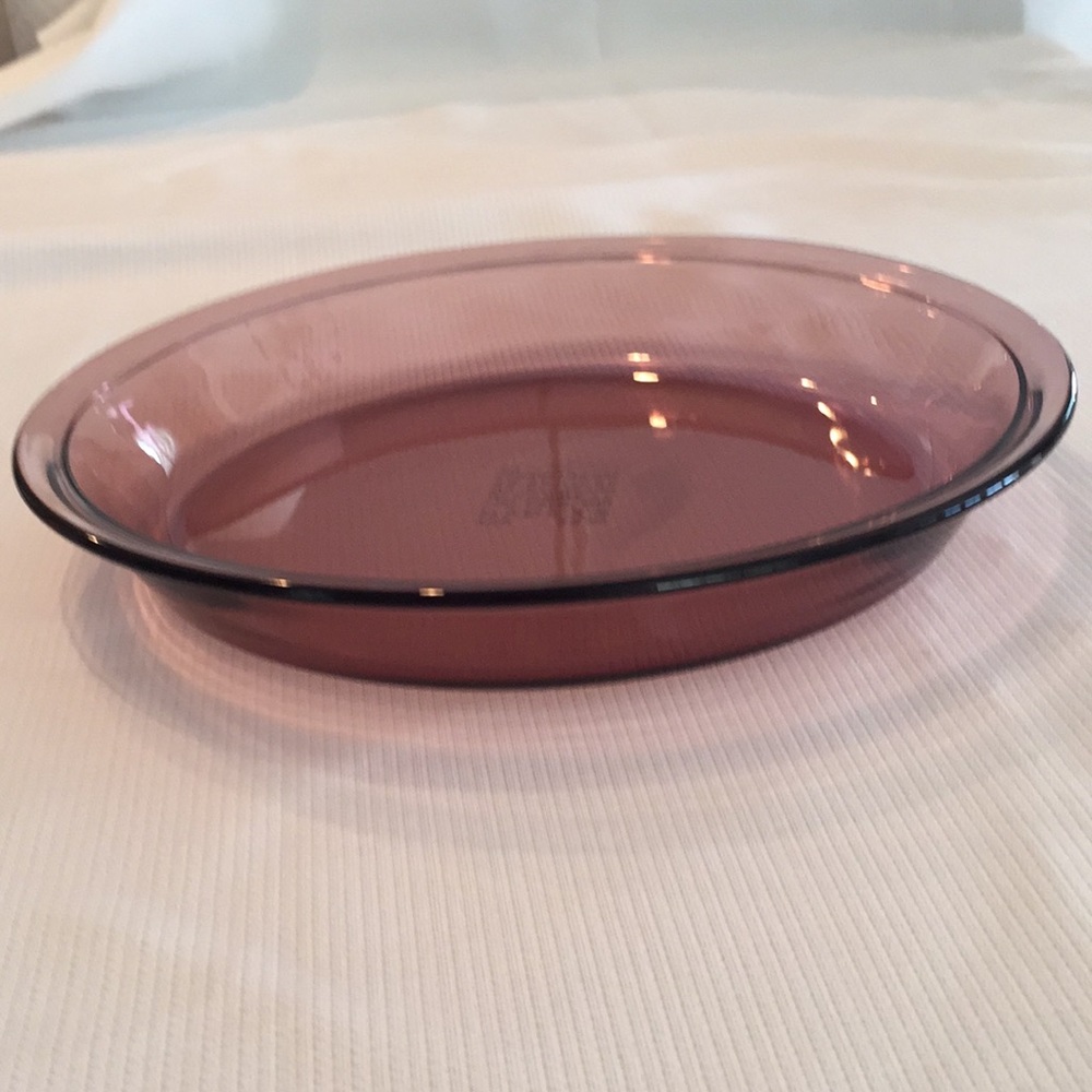 Pyrex Amethyst Glass Pie Plate 10” x  1 1/2” Deep